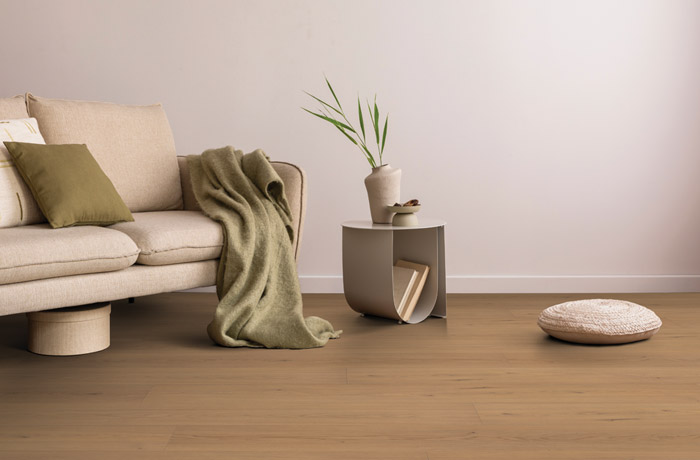 woodlook floors in modern tranquil living room